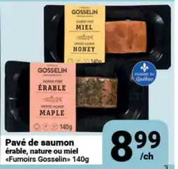 Pasquier Pavé de saumon érable, nature ou miel Fumoirs Gosselin offer