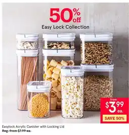 Kitchen Stuff Plus Easylock Acrylic Canister with Locking Lid offer
