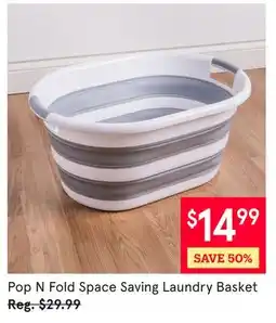 Kitchen Stuff Plus Pop N Fold Space Saving Laundry Basket offer