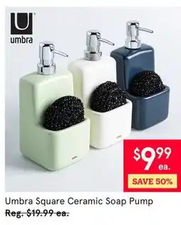 Kitchen Stuff Plus Umbra Square Ceramic Soap Pump offer