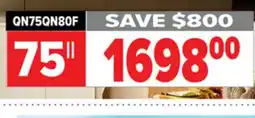 2001 Audio Video SAMSUNG 75 NEO QLED 4K QN80F Vision AI SMART TV offer