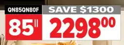 2001 Audio Video QN85QN80F 85 QLED 4K QN80F VISION AI SMART TV offer