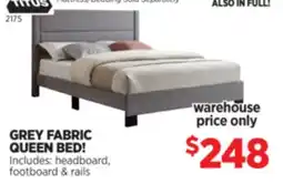 Surplus Furniture Black Leather-Look Queen Bed offer