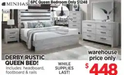 Surplus Furniture Derby Rustic Oak Queen Bed offer