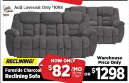 Surplus Furniture Foreside Charcoal Reclining Sofa offer