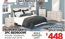 Surplus Furniture Aurora Oak 3-Piece Queen Bedroom Set offer