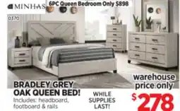 Surplus Furniture Bradley Grey Oak Queen Bed offer