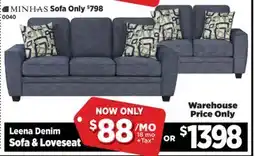 Surplus Furniture Leena Retreat Denim Sofa & Loveseat offer