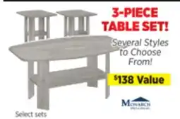 Surplus Furniture 3PC Coffee Table Set offer