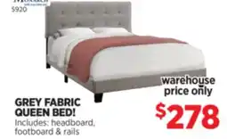 Surplus Furniture Grey Tufted-Linen Queen Bed offer