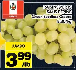 Supermarché PA RAISINS VERTS SANS PÉPINS │ Green Seedless Grapes offer