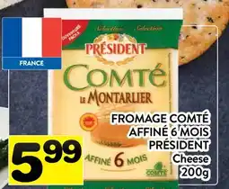 Supermarché PA FROMAGE COMTÉ AFFINÉ 6 MOIS PRÉSIDENT │ Cheese offer
