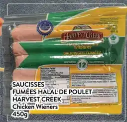 Supermarché PA SAUCISSES FUMÉES HALAL DE POULET HARVEST CREEK │ CHICKEN WIENERS offer