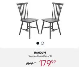 Meubles RD Randum - Wooden Chairs (Set of 2) offer