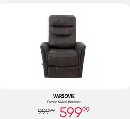 Meubles RD Varsovie - Fabric Swivel Recliner offer