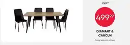 Meubles RD Diamant et cancun - Table with 4 Chairs - Black offer