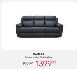 Meubles RD Camilla - Genuine Leather Reclining Sofa offer