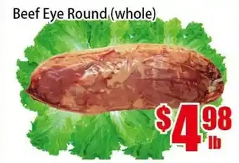 New Pacific Supermarket Beef eye round (whole) offer