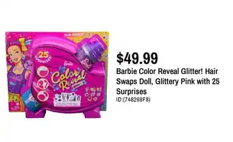Toys R us Barbie color reveal glitter! hair swaps doll offer