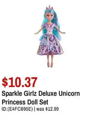 Toys R us Sparkle girlz deluxe unicorn princess doll set offer