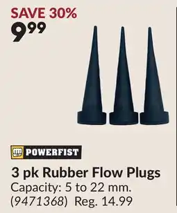 Princess Auto 3 pk Rubber Flow Plugs offer