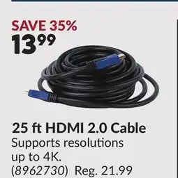 Princess Auto 25 ft HDMI 2.0 Cable offer