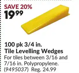 Princess Auto 100 pk 3/4 in. Tile Levelling Wedges offer
