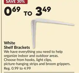 Princess Auto White Shelf Brackets offer