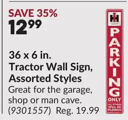 Princess Auto 36 x 6 in. Tractor Wall Sign, Assorted Styles offer