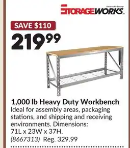 Princess Auto 1,000 lb Heavy Duty Workbench offer