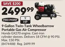 Princess Auto 9 Gallon Twin-Tank Wheelbarrow Portable Gas Air Compressor offer