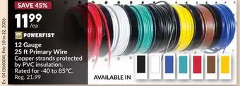 Princess Auto 12 Gauge 25 ft Primary Wire offer