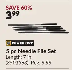 Princess Auto 5 pc Needle File Set offer