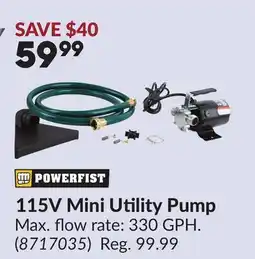 Princess Auto 115V Mini Utility Pump offer