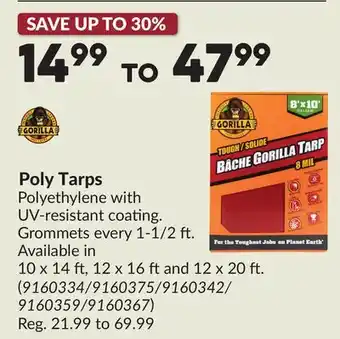 Princess Auto Poly Tarps offer