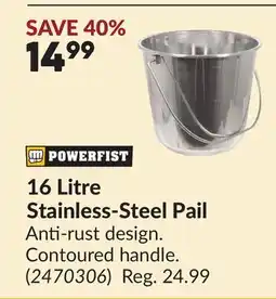 Princess Auto 16 Litre Stainless-Steel Pail offer