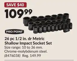 Princess Auto 26 pc 1/2 in. dr Metric Shallow Impact Socket Set offer