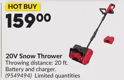 Princess Auto 20V Snow Thrower offer