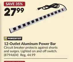 Princess Auto 12-Outlet Aluminum Power Bar offer