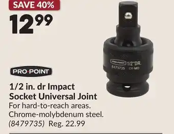 Princess Auto 1/2 in. dr Impact Socket Universal Joint offer