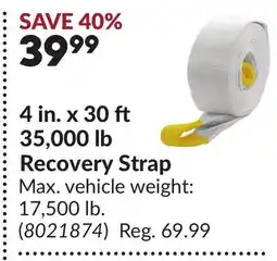 Princess Auto 4 in. x 30 35,000 lb Recovery Strap offer