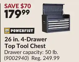 Princess Auto 26 in. 4-Drawer Top Tool Chest offer