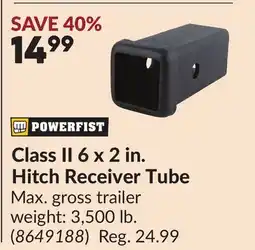 Princess Auto Class II 6 x 2 in. Hitch Receiver Tube offer
