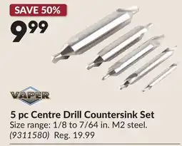 Princess Auto 5 pc Centre Drill Countersink Set offer