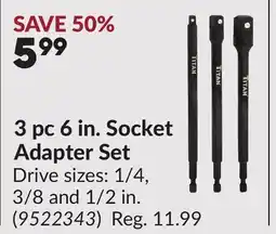 Princess Auto 3 pc 6 in. Socket Adapter Set offer