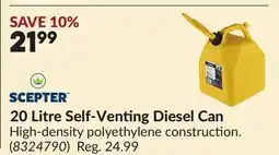 Princess Auto 20 Litre Self-Venting Diesel Can offer