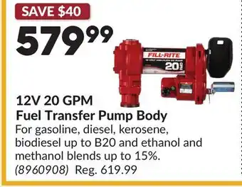 Princess Auto 12V 20 GPM Fuel Transfer Pump Body offer