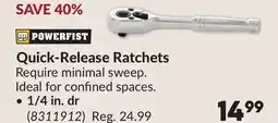 Princess Auto Quick-Release Ratchets offer