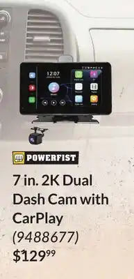 Princess Auto 7 in. 2K Dual Dash Cam with CarPlay offer