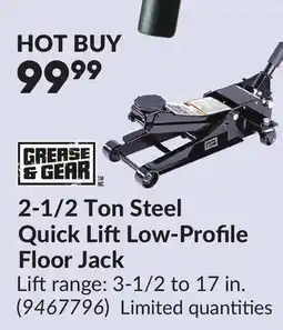 Princess Auto 2-1/2 Ton Steel Quick LiftLow-Profile Floor Jack offer